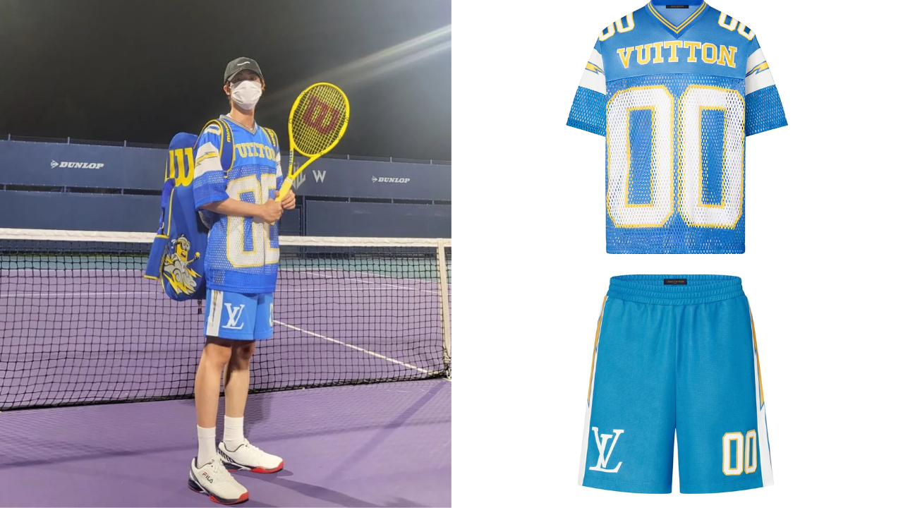BTS star Jin showcases his sporty side while playing Tennis in costly ensemble worth Rs 198000
