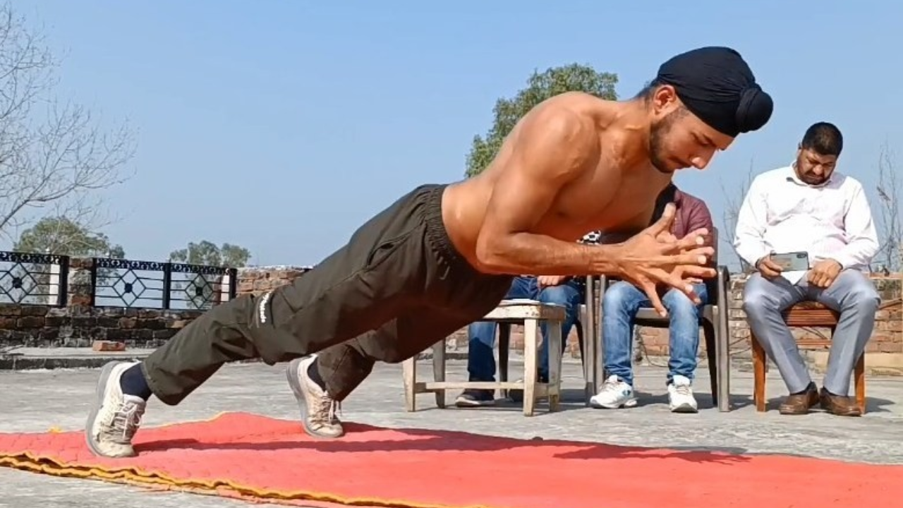 Punjabi teenager who has never been to the gym wins Guinness World Record for most push-ups with applause
