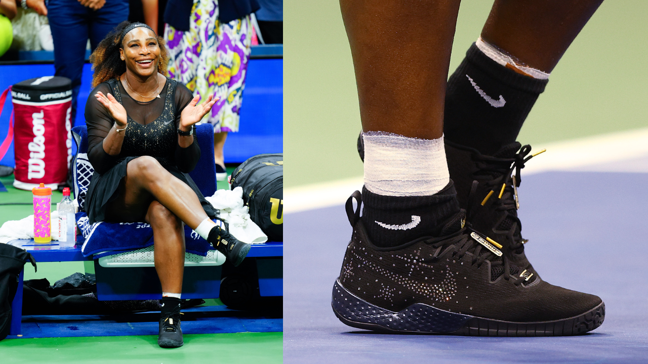 Degenerar índice Transporte Serena Williams wears sneakers encrusted with 400 diamonds at US Open 2022  - See Photos and Video