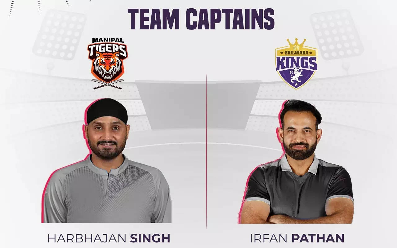 سوف يقود Harbhajan Singh Irfan Pathan Manipal Tigers Bhilwara Kings في Legends League Cricket.
