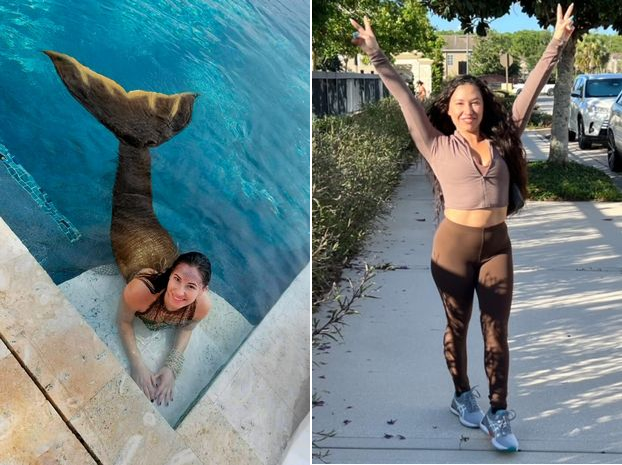 Woman earns a living by being a professional mermaid
