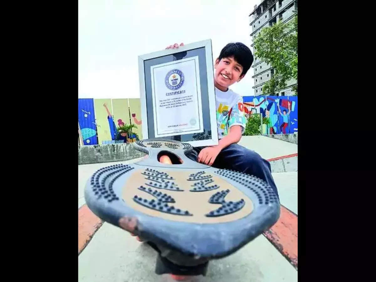 Gujarat boy breaks Guinness World Record for most 360 rotations on a waveboard surpasses US teen