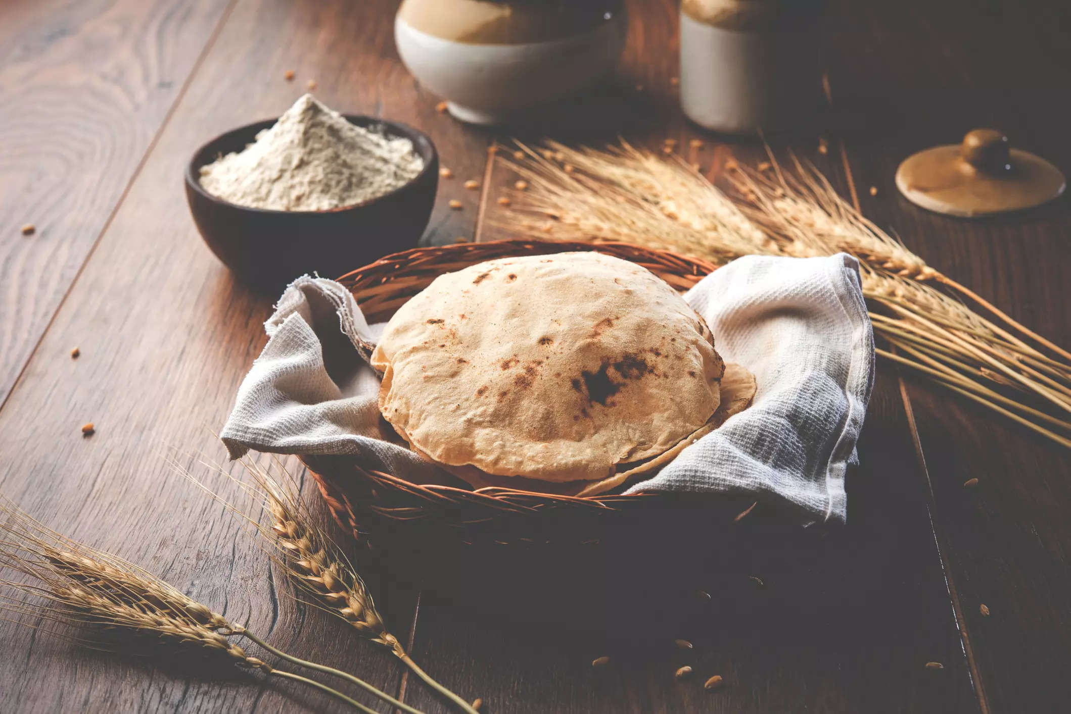 Comparing the fibre content of roti and bread roti is made from whole-wheat flour while bread is made from refined flour
