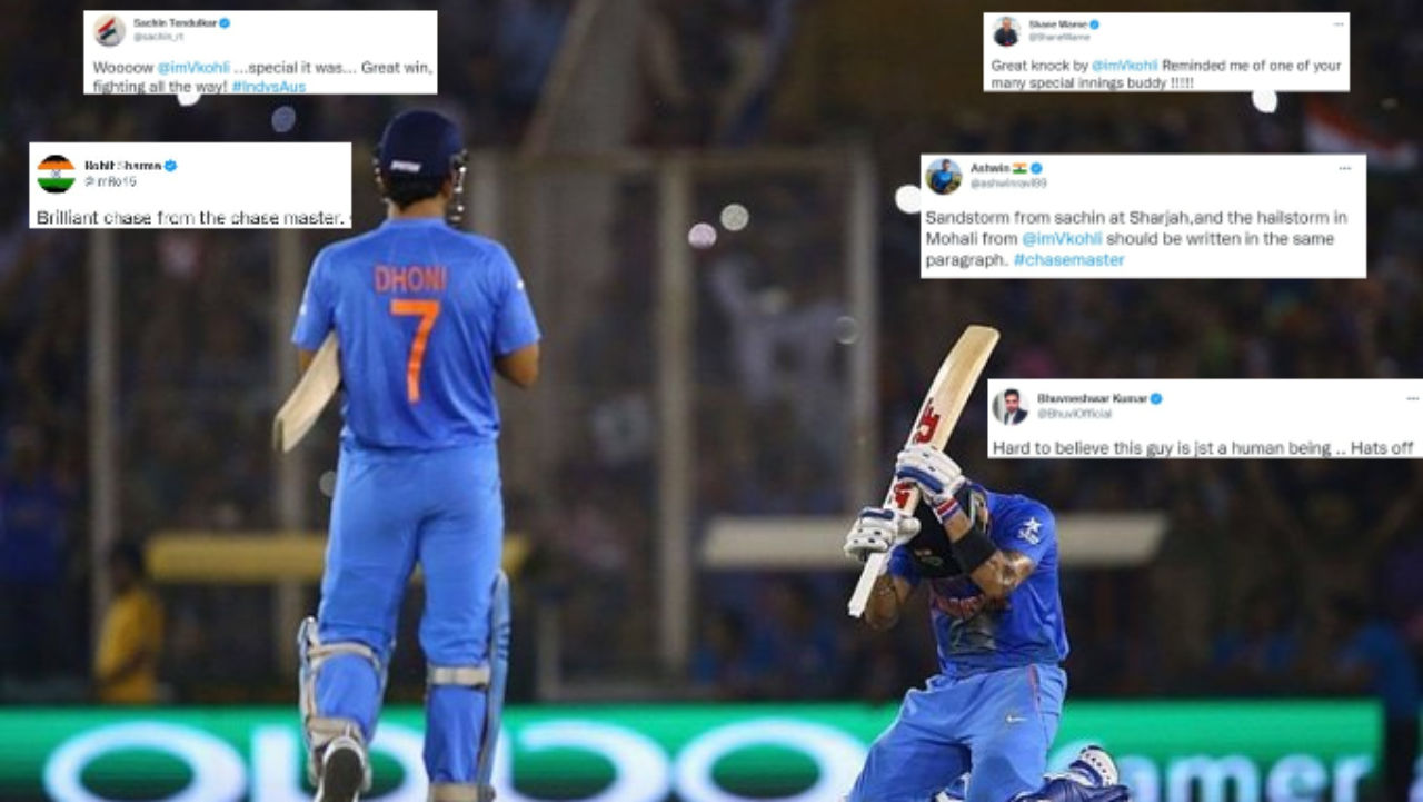 From Warne to Tendulkar: When cricket world bowed down to Kohli after T20  WC heroics vs Australia at Mohali