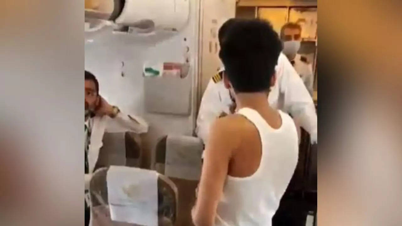 Passenger on board of Pakistan International Airlines flight creates ruckus in between - watch viral video