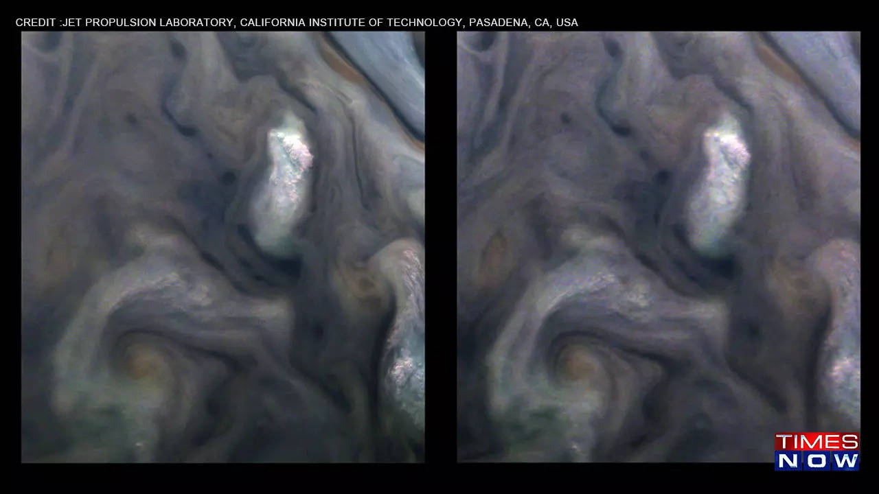 Nasas Juno Spacecraft captures Frosted Cupcake like clouds on Jupiter