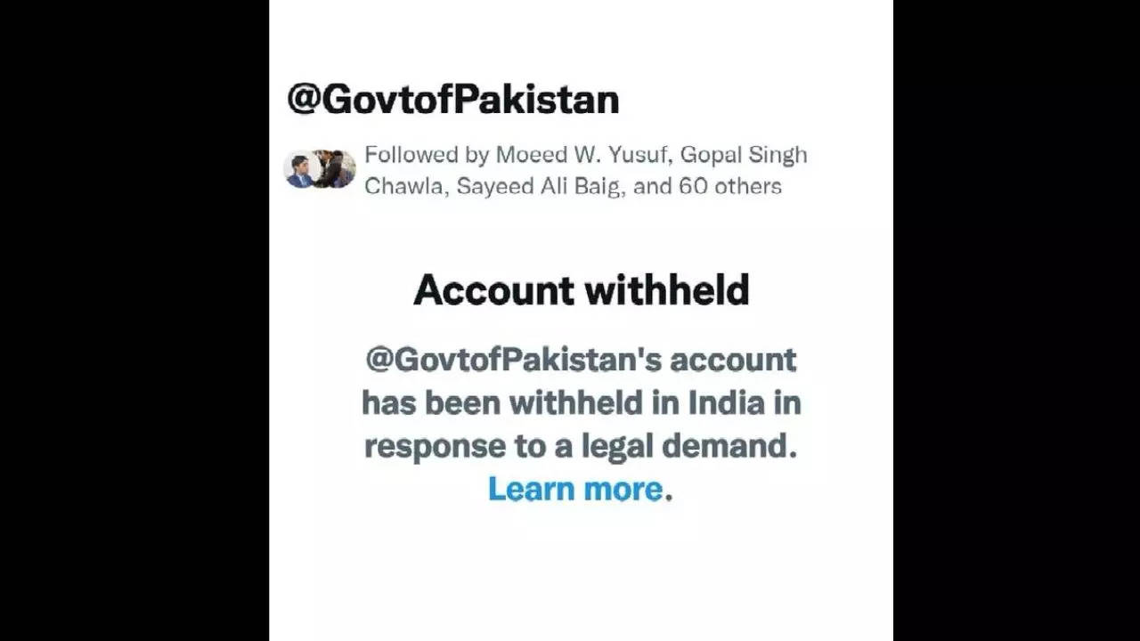 Twitter account of Pakistan withheld in India