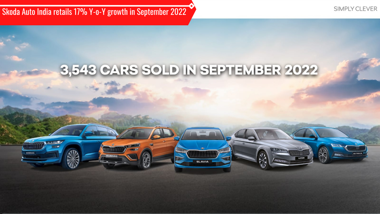 Skoda Auto India sold 3,543 cars in September 2022