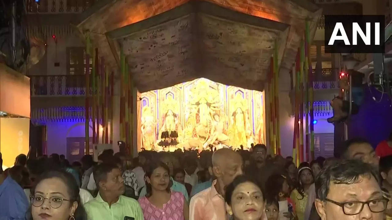 Durga Puja celebration in Kolkata.
