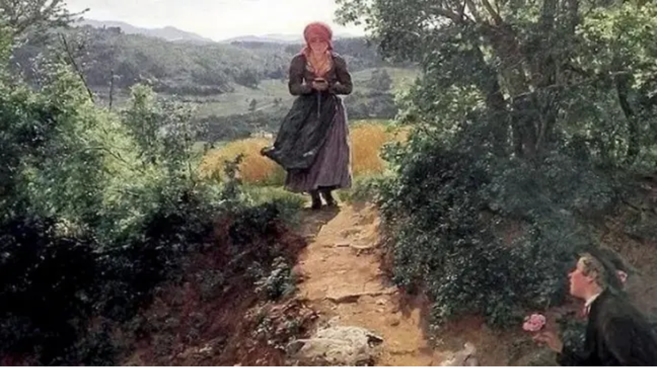 150-year-old painting appears to show 'time traveller' using a phone