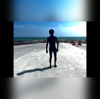 Is It A Silhouette Man Paints Himself With The Blackest Commercially 
