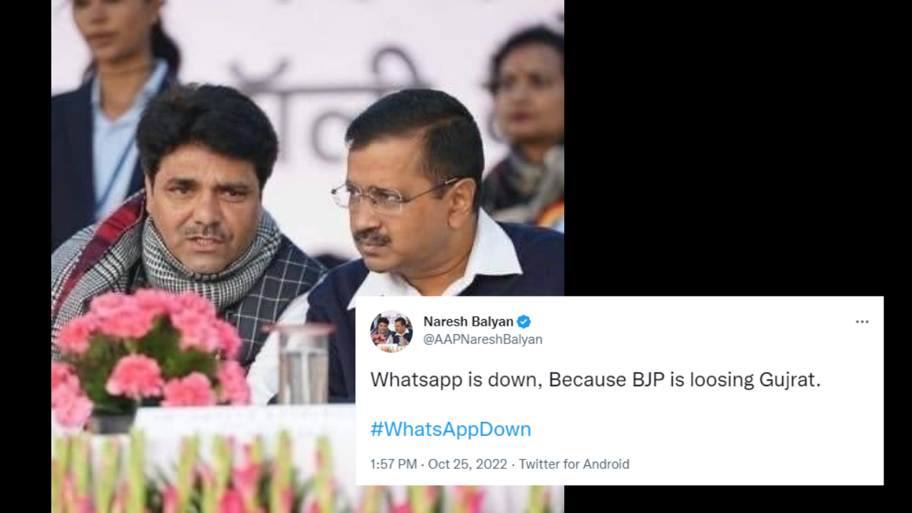 AAP MLA Naresh Balyan blames BJP for WhatsApp's global outage 