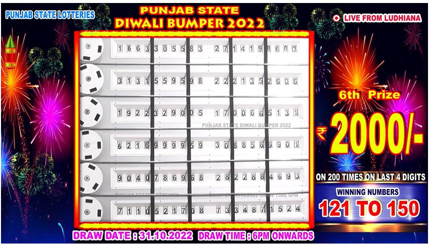 Punjab Lottery Results: Punjab State Diwali Bumper Lottery 2022 Results ...