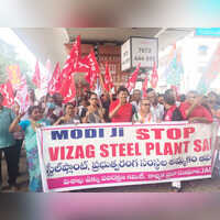 WATCH 'Modi ji Stop Vizag Steel Plant Sale' Protests in
