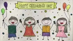 Childrens Day Poster| Children's Day drawing 2022: Easy Children's Day ...