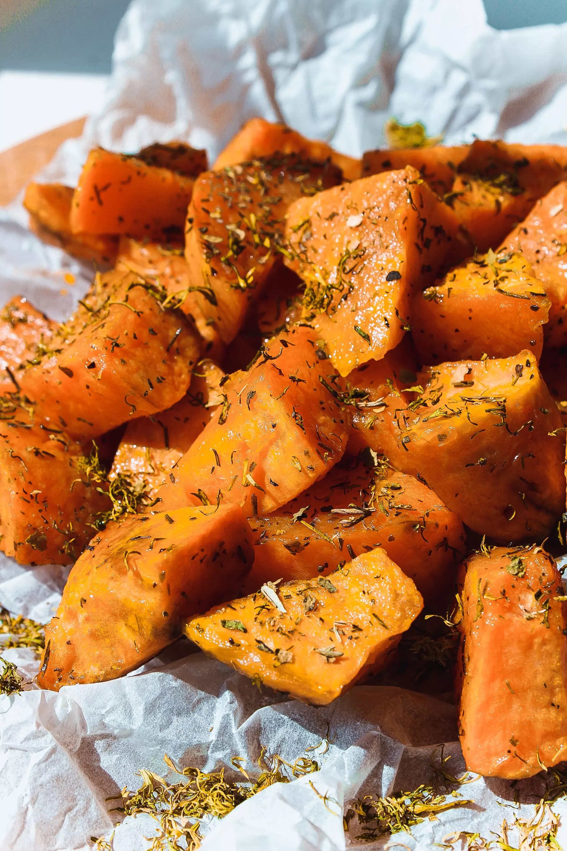 Roasted sweet potatoes