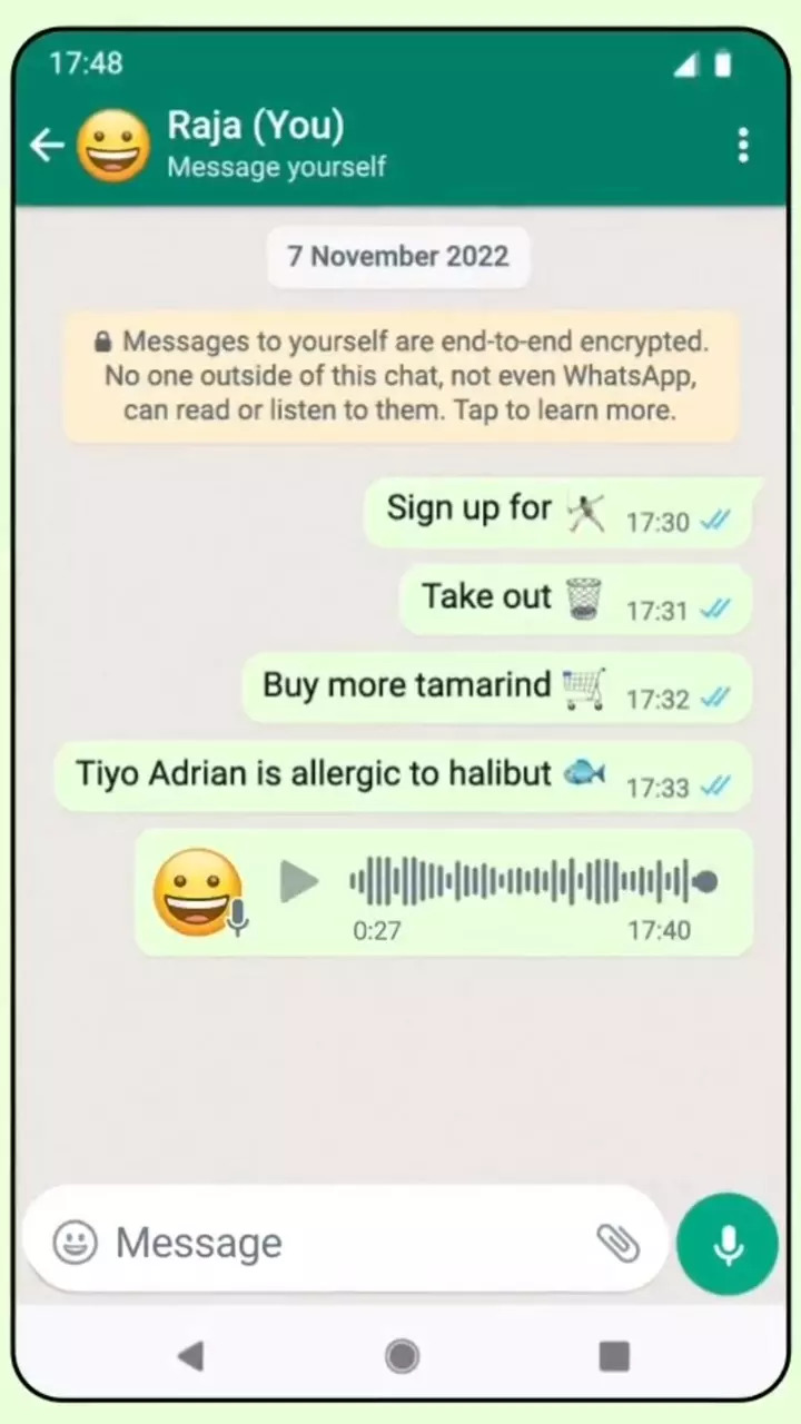 Start messaging yourself on WhatsApp