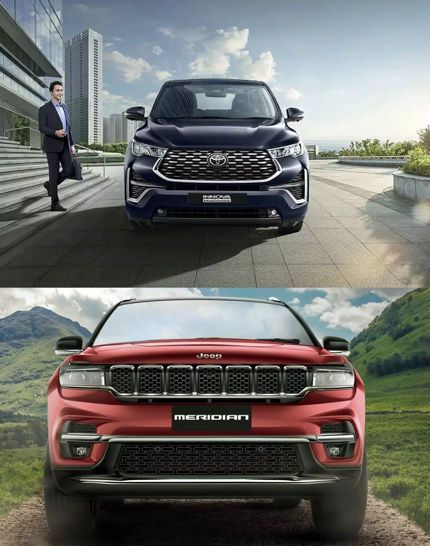 Toyota Innova Hycross vs Jeep Meridian