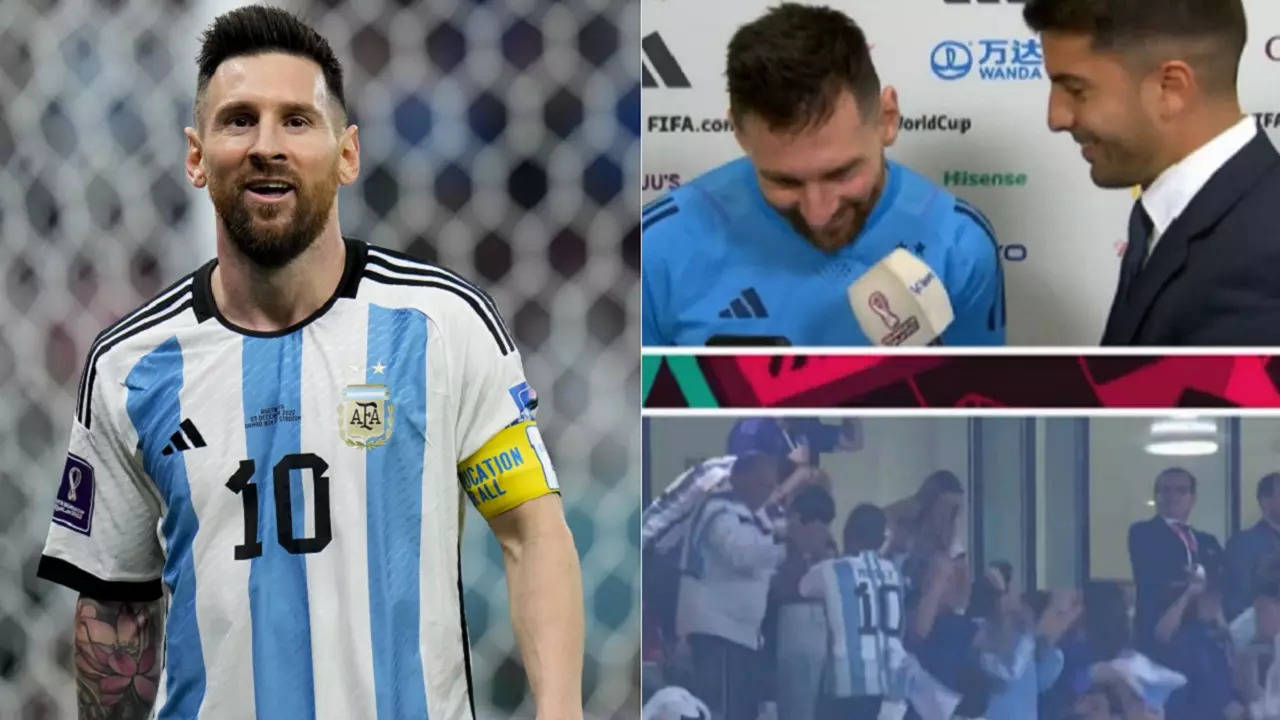 Lionel Messi reaction after his goal.