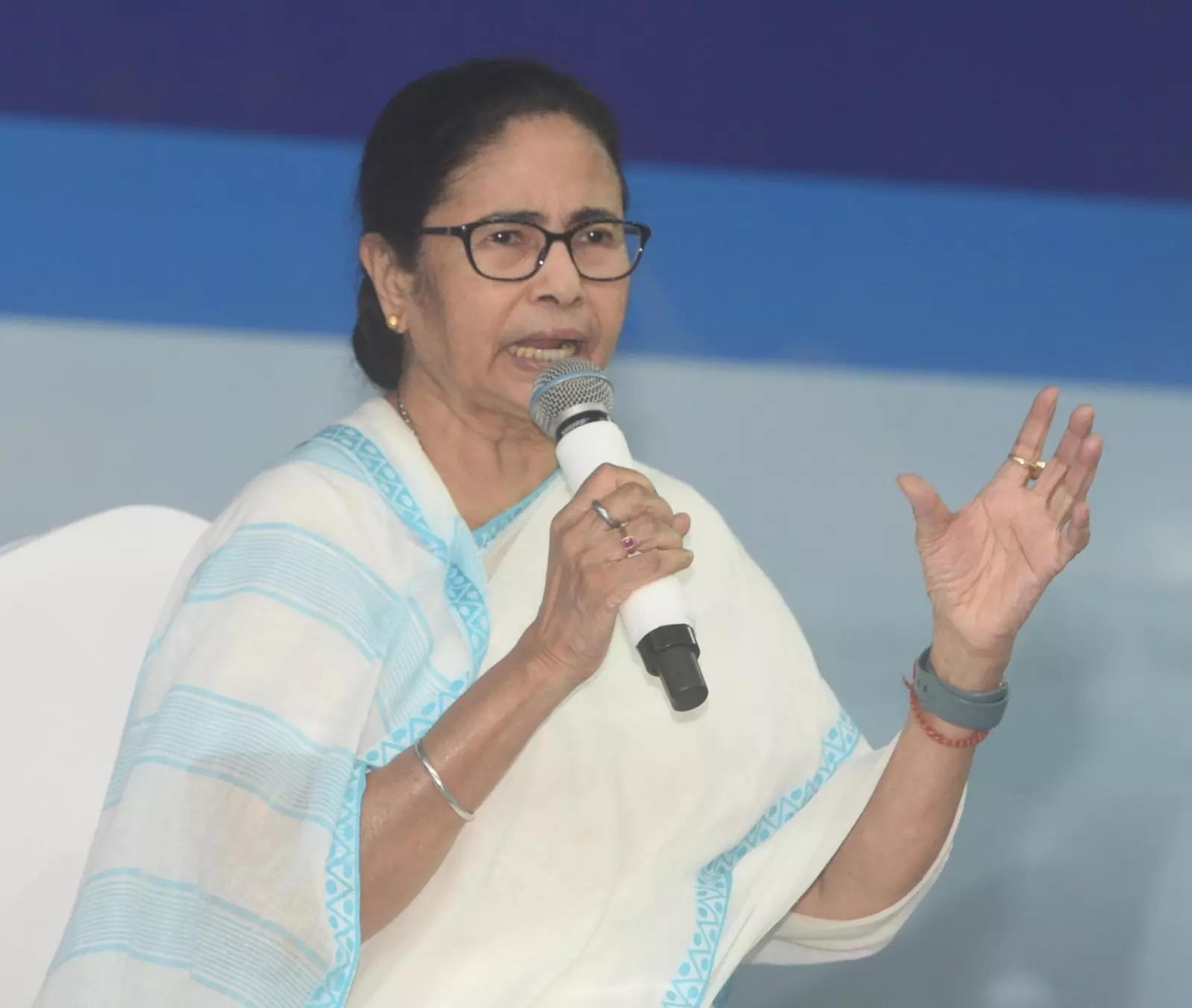 West Bengal Chief Minister Mamata Banerjee addresses an administrative meeting