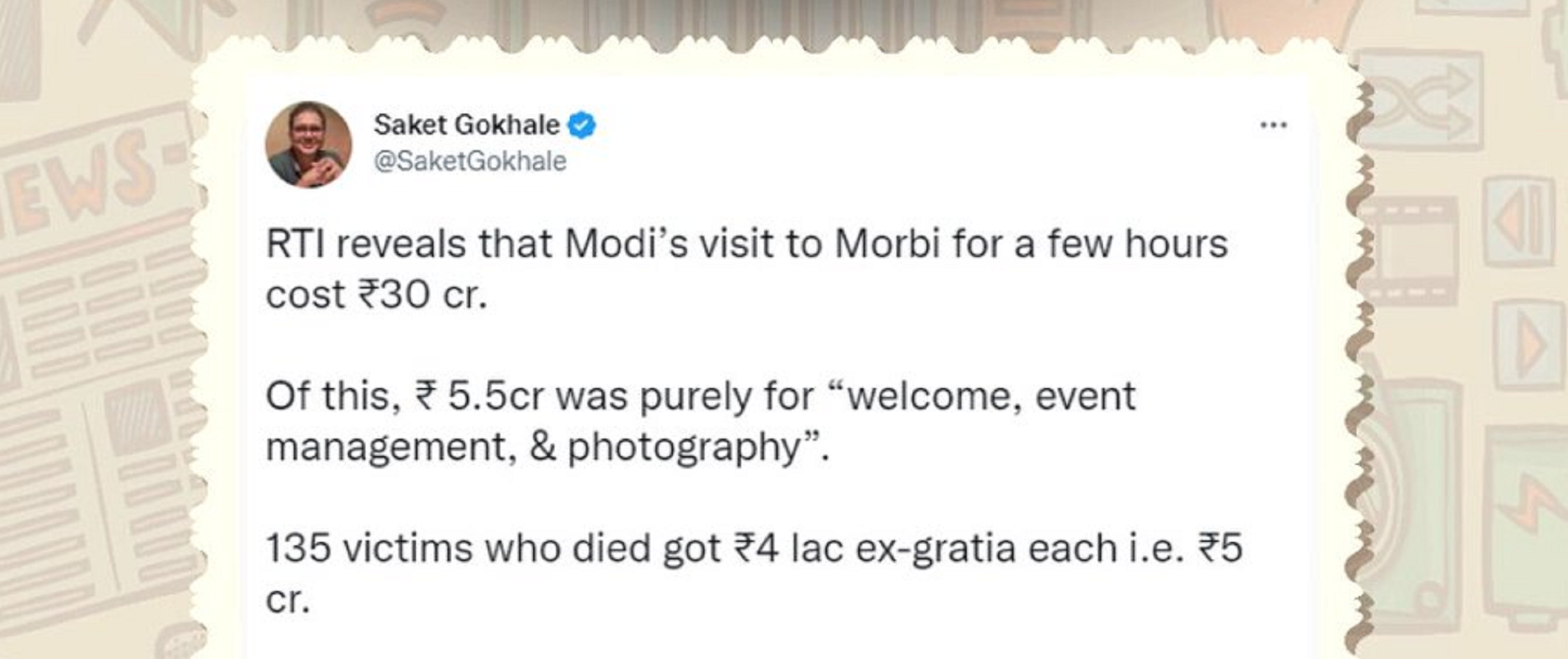 PM Narendra Modi's visit to Morbi cost Rs 30 crore, says Saket Gokhale, PIB does a fact check