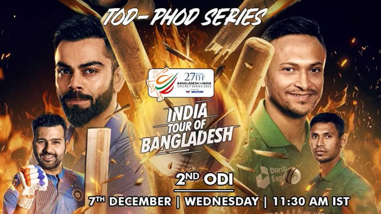 IND vs BAN 2nd ODI Match India vs Bangladesh cricket match live streaming when and where to watch live cricket online Technology and Science News, Times Now