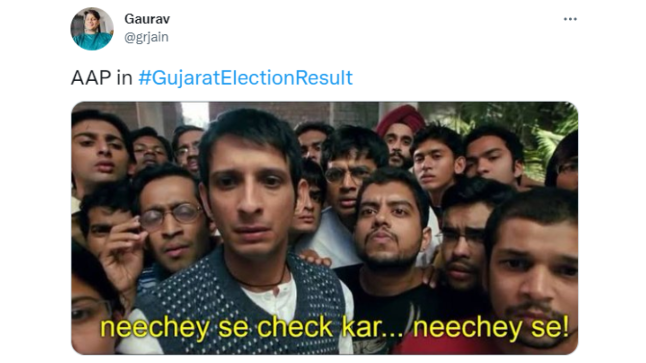 Neeche se check kar, neeche se': Hilarious memes go viral as BJP sweeps AAP,  Congress in Gujarat elections