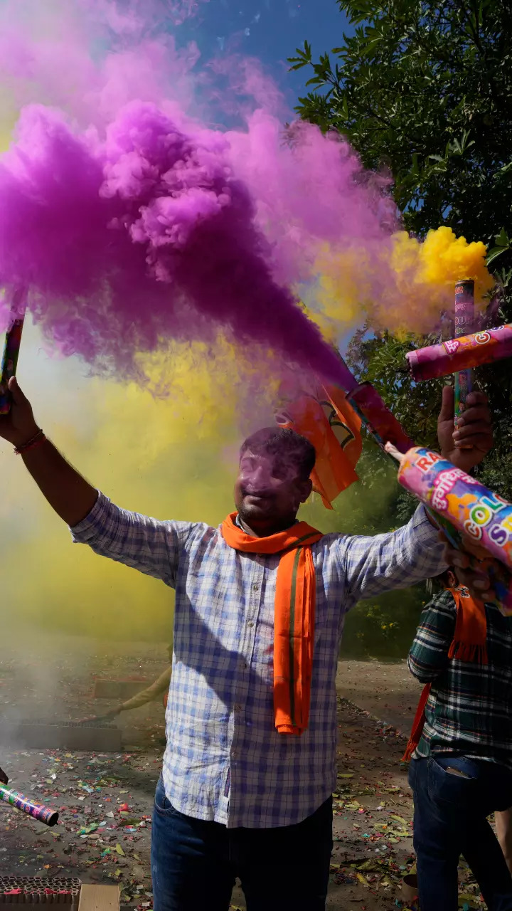 BJP workers in Gandhinagar