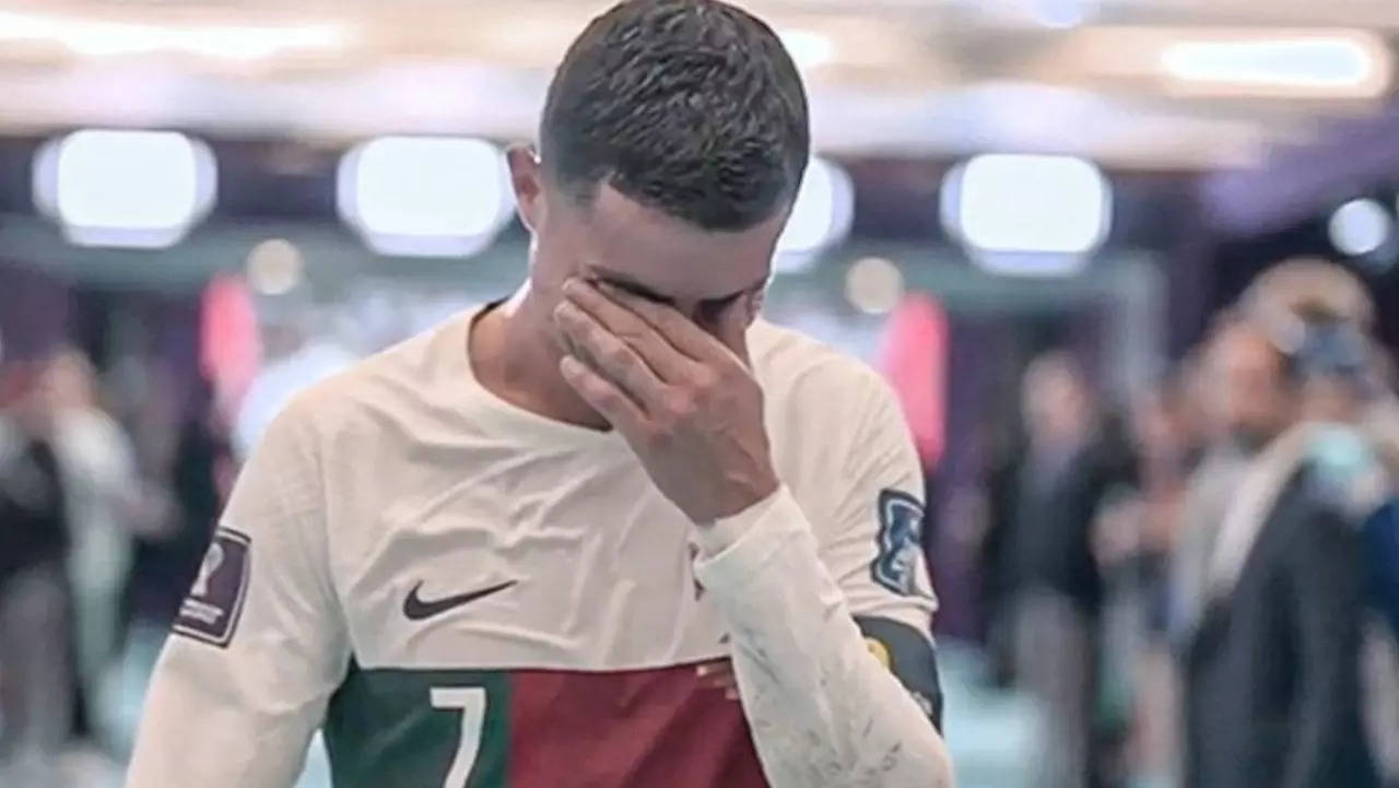 Watch Emotional Cristiano Ronaldo In Tears After Portugals Upset Defeat To Morocco In Wc 0705