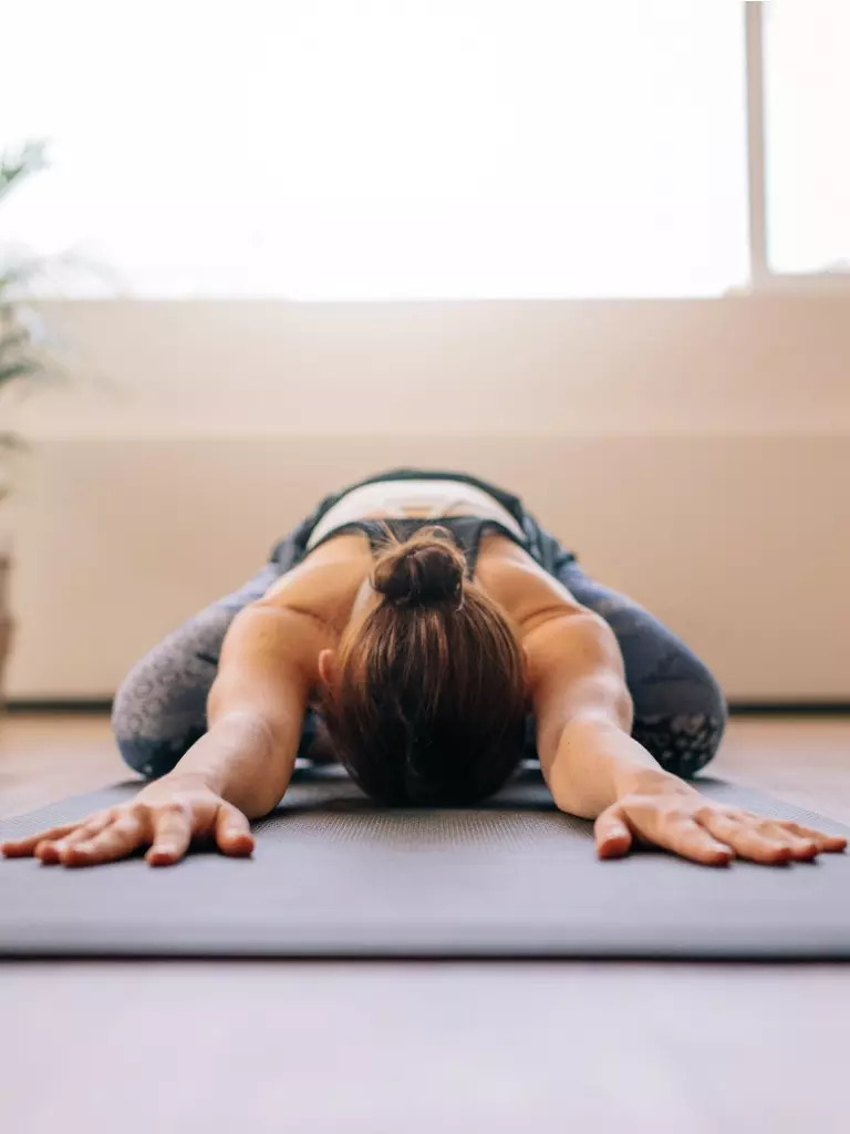 Wide knee childs pose Prasarita Balasana