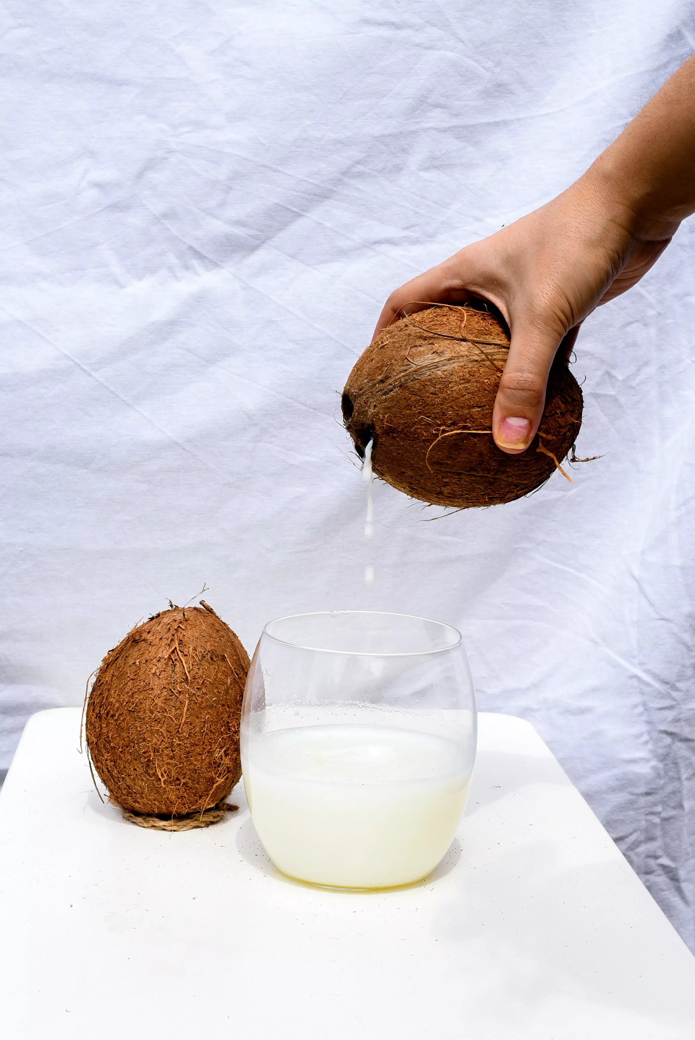 Coconut water and lemon