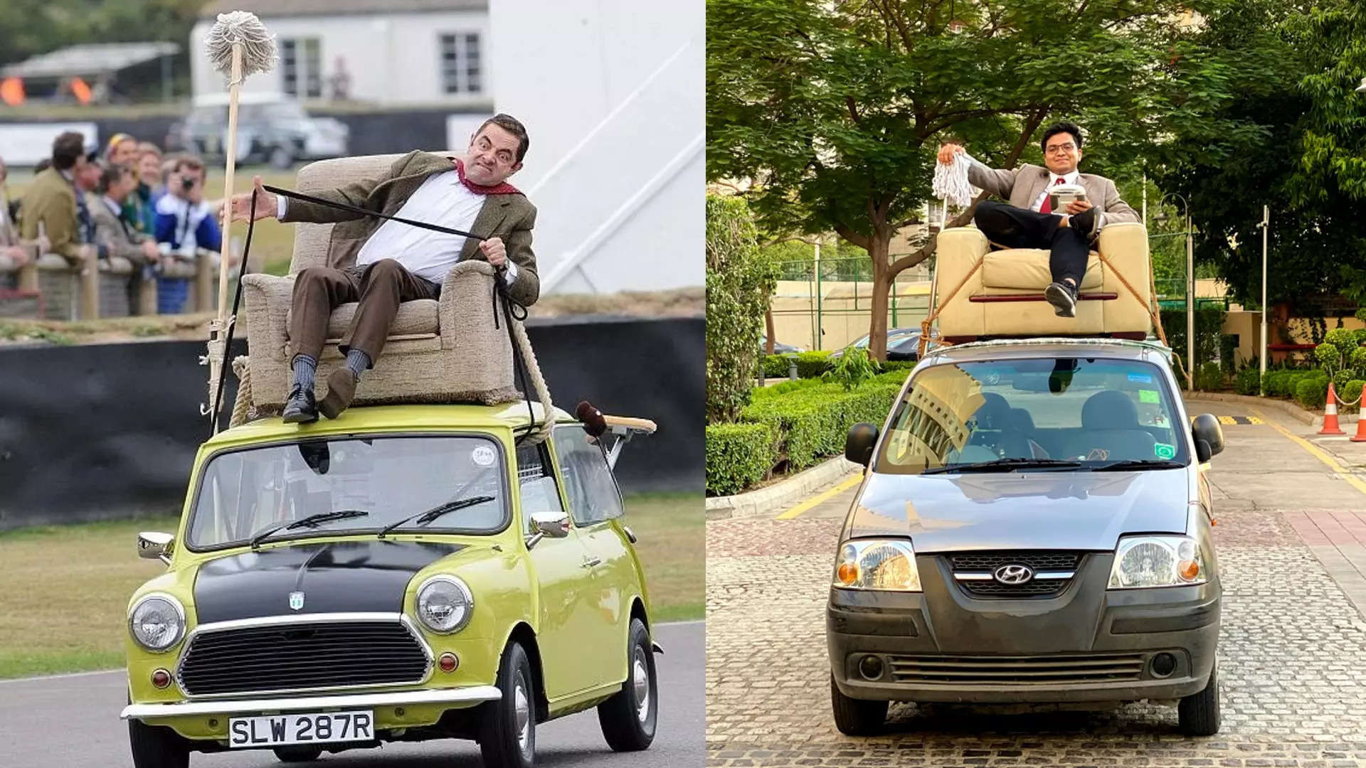 Mr Beans car which is imitated by this Gurgaon Car