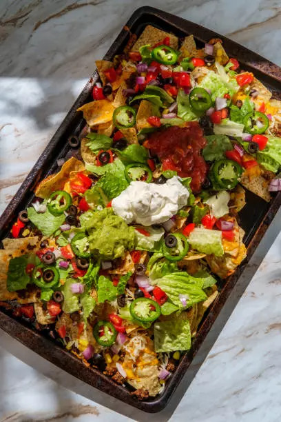 Veggie loaded Nachos