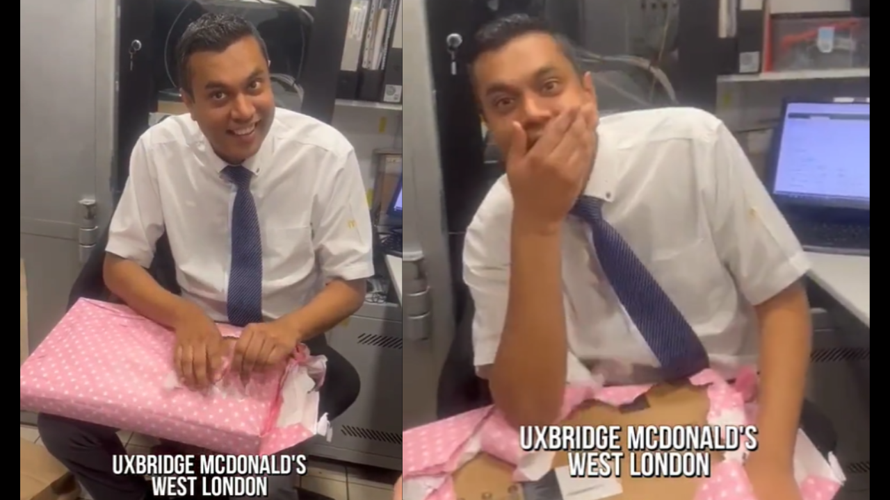 McDonald's staff gifts laptop to manager