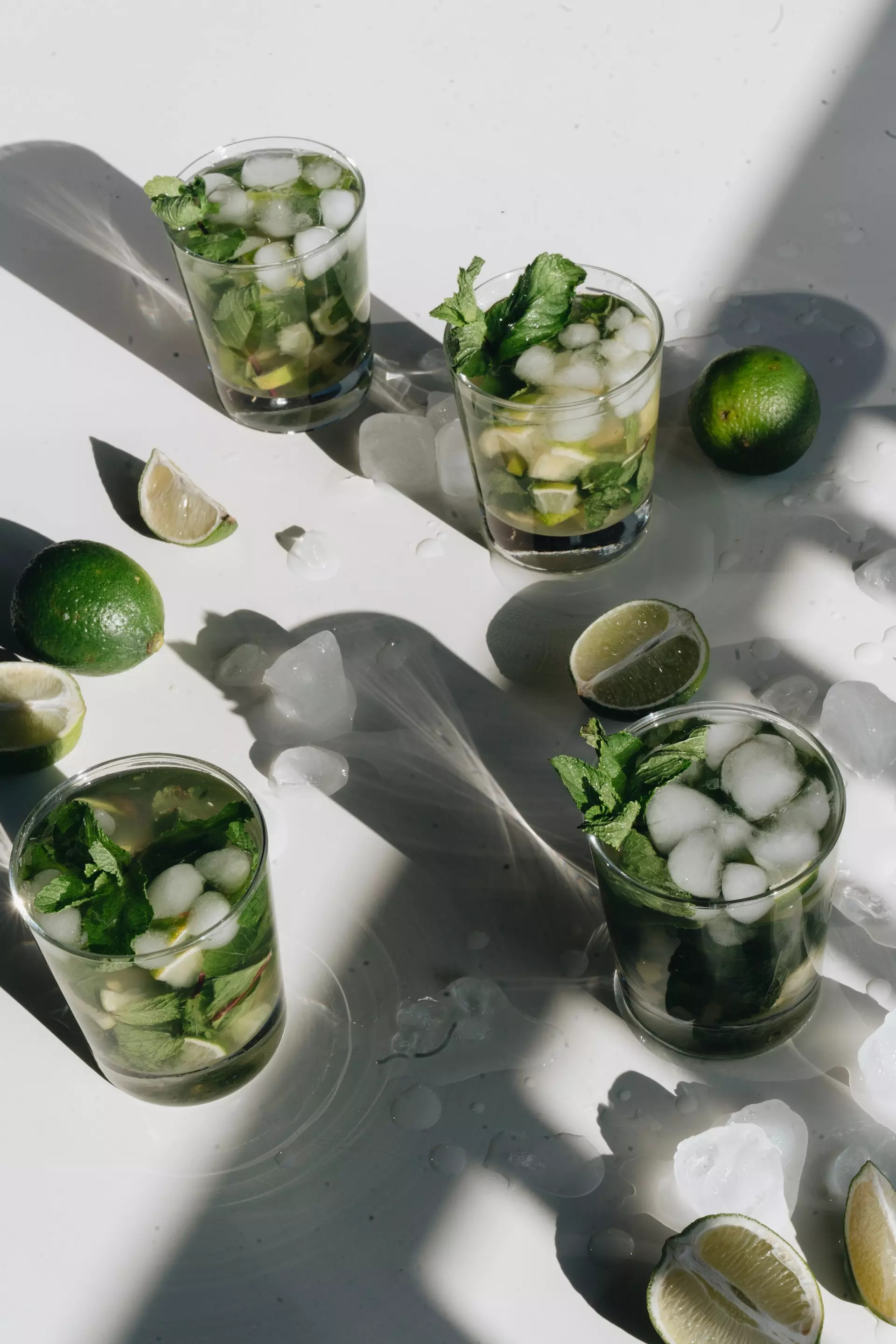 Mint lime ice tea