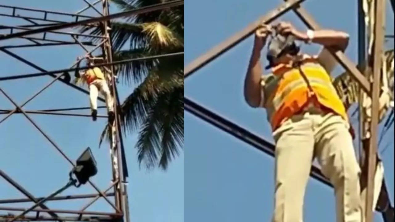 Bengaluru cop risks life to rescue pigeon in shocking clip, mission ...