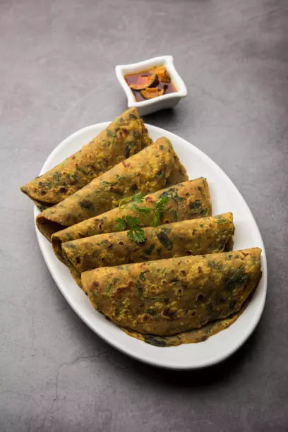 Spinach paranthas