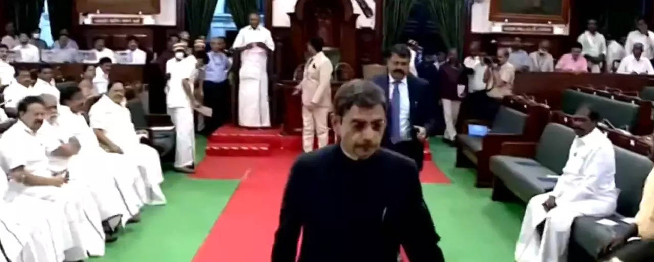 Watch: Tamil Nadu Governor walks out of Assembly after ruckus over skipping  speech prepared by DMK govt