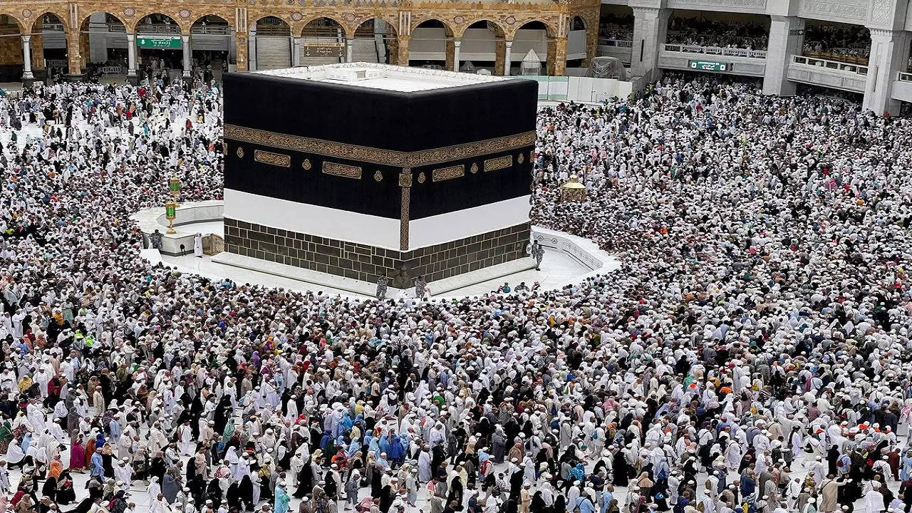 Muslim pilgrims circle the Kaaba as they pray at the Grand Mosque, during the annual haj pilgrimage in the holy city of Mecca.