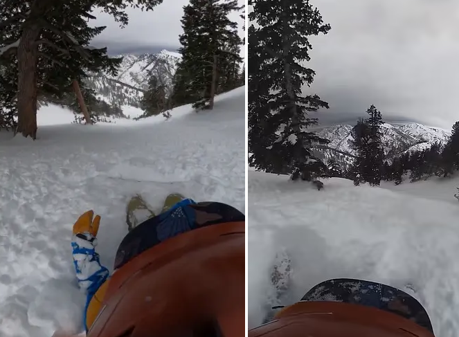 Viral video: Man on snowboard slides down mountain while trapped in  avalanche - films terrifying experience