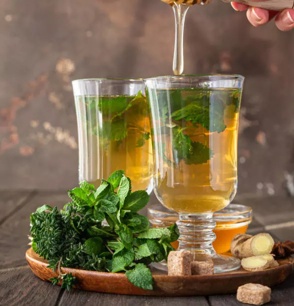 Ginger and mint tea