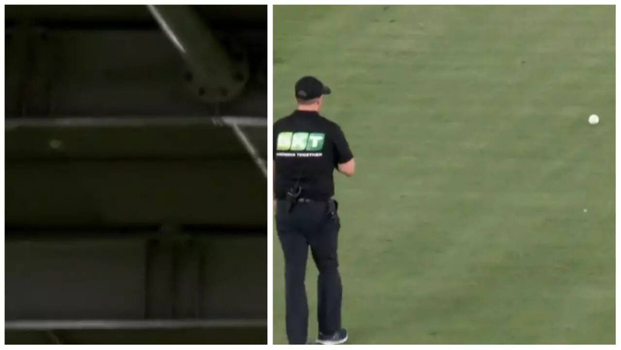 Bizarre! Ball hits roof, lands in 30yard circle during BBL match