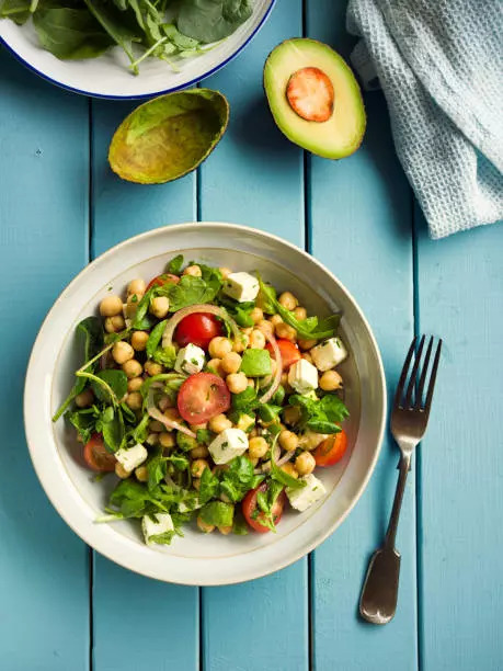 Chickpea and avocado salad