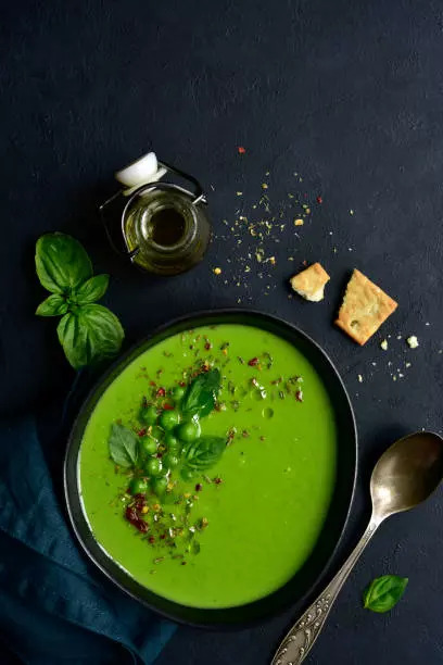 Broccoli and pea soup