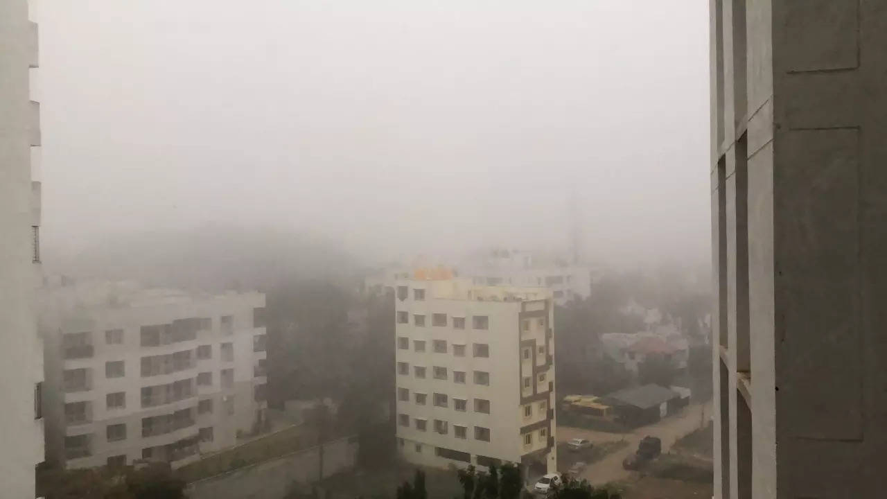Fog in Bengaluru's Whitefield. | Photo: Twitter/avnihimani