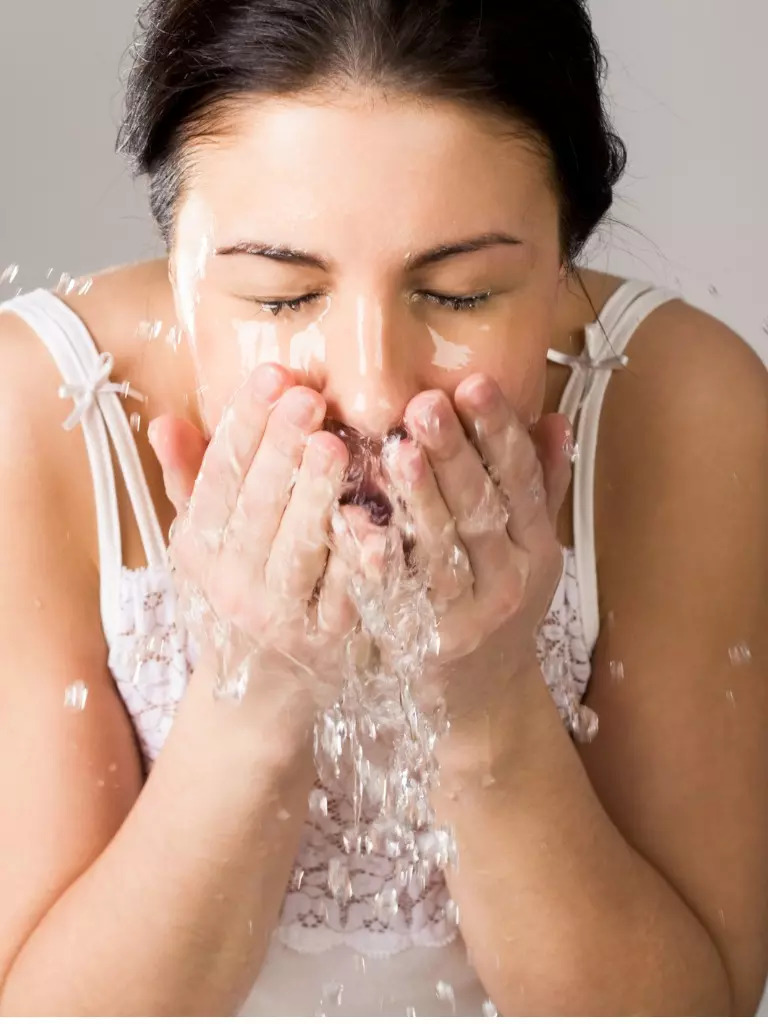 Washing the face