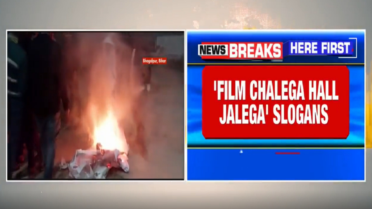 'Pathaan' posters burnt outside cinema hall in Bihar