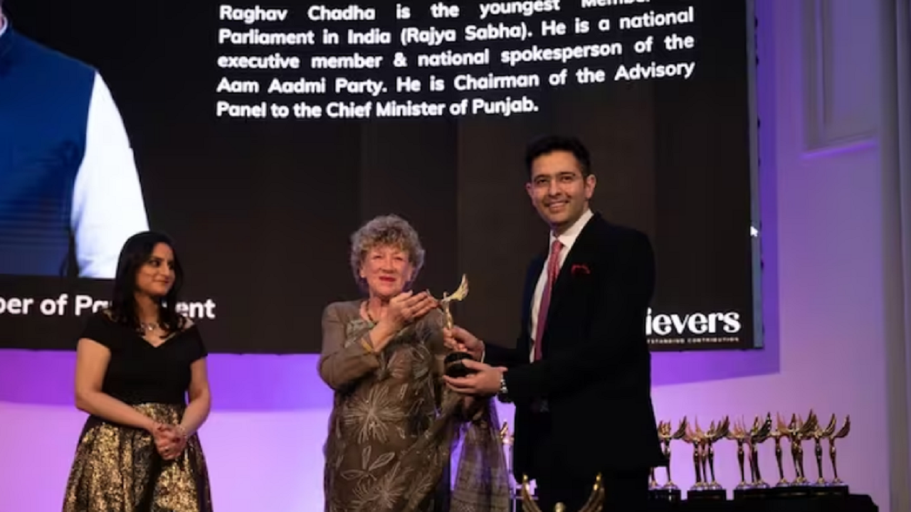 AAP's Raghav Chadha receives 'India UK Outstanding Achievers Honour' in  London