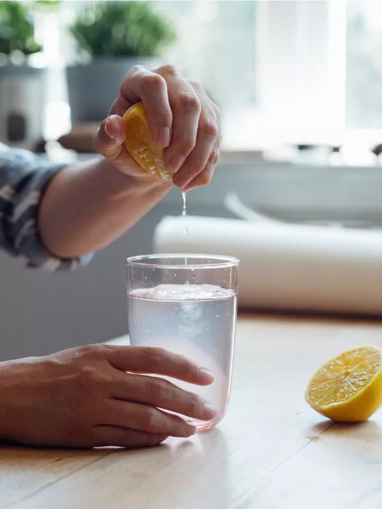 Warm lemon water