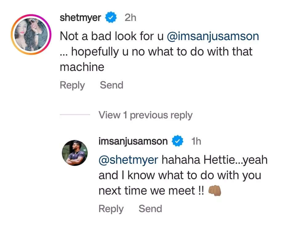 ‘I know what to do with you next time’: Sanju Samson mocks Shimron Hetmyer in his latest Instagram post